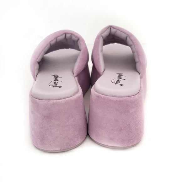 Free People Almost Paradise Suede Platform Chunky Sandals In Orchid - Picture 11 of 14
